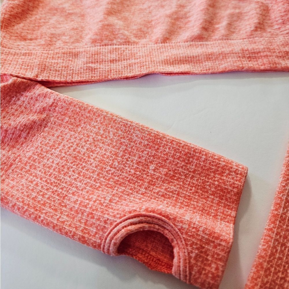 NWT Gymshark Vital Seamless Compression Long Sleeve Crop Top in Coral Marl M - Picture 12 of 13
